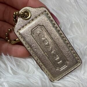 2" COACH Gold Fob Bag Charm Hang tag Hangtag
